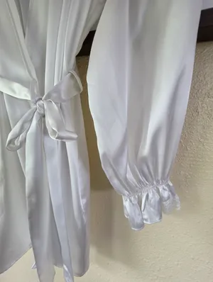 Betsey Johnson White Satin Lace Short Robe XS/S thumbnail 8