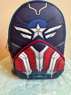 Lounge Fly NWT Captain America Themed Men's Backpack - Blue & Red thumbnail 10