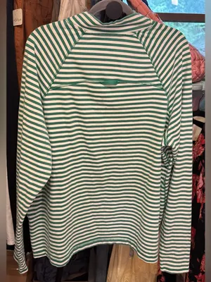 NWOT Free People FP Movement Restoration Yarn Dye Stripe Layer - Green Glow - L thumbnail 11