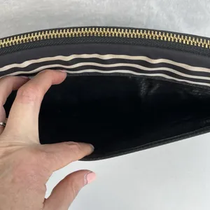 Kate Spade 13" Laptop Sleeve Black Cream Striped Nylon Zippered Case Padded Bag thumbnail 6