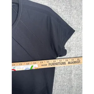 Athleta Medium‎ Top Speedlight Tee Womens Black Stretch Short Sleeve Maternity? thumbnail 7