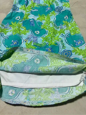 Lilly Pulitzer vintage Tropical Pool-Print Sundress in Teal and Lime 2 thumbnail 8
