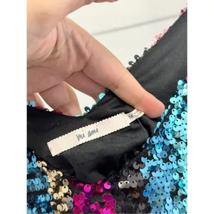 Francesca’s Sequin‎ Cami Top Multicolor Medium V Neck NEW Blue thumbnail 7