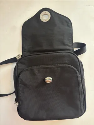 Baggallini Black Nylon Crossbody Lots Of Compartments Adjustable Strap Preloved thumbnail 3
