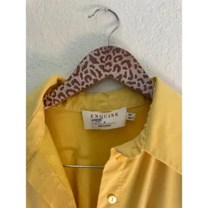 EXQUISE The Tobie Button-Front Pleated Mini Shirtdress in Yellow Size Medium thumbnail 5