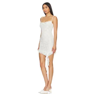 MAJORELLE Camille‎ Mini Dress Ivory White Medium Wedding Engagement Bachelorette thumbnail 4