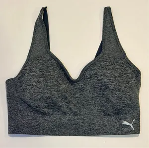 PUMA Women's Sports Bra Gray Heather Size Large thumbnail 1