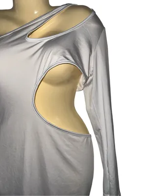 White One-Shoulder Cutout Mini Dress thumbnail 3