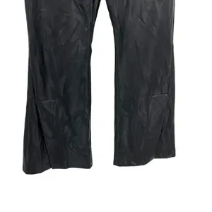 Abercrombie and Fitch Pants Flared Split Hem Vegan Leather Black Size 27 4‎ thumbnail 4