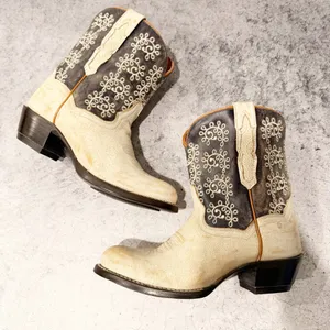 Dan Post Cowboy Boots Blue Leather Embroidered Size 6 * thumbnail 2