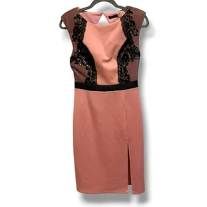 Do & Be Dusty Rose Sheath Dress Sequin Lace Cutout Back Slit‎ Cocktail M NWT thumbnail 2