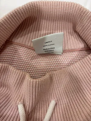 Varley Maceo Pique Mock Neck Pullover Sweatshirt in Blush Pink Size Small‎ thumbnail 5