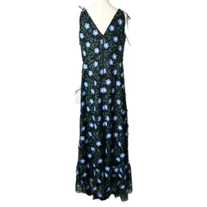 NEW Dress The Population Sunny Maxi Dress Gown Sky Blue Multi Floral Size XXL thumbnail 4