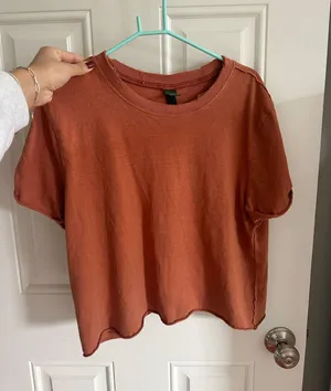Wild Fable Distressed Red/Coral Short Sleeve Tee Shirt Top thumbnail 1