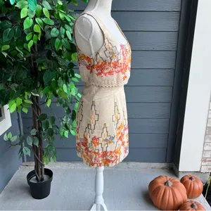 Chloé Free People Bing Bang Multicolor Floral Aztec Metallic Sleeveless Mini Dress thumbnail 4
