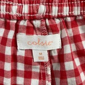 Colsie Gingham Pajama Shorts Red White Check Lace Trim Women's Medium Sleepwear thumbnail 3