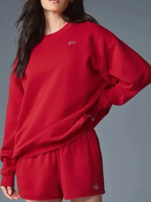 Alo Yoga Accolade Crew Neck Pullover NWT Bold Red Size XL thumbnail 1