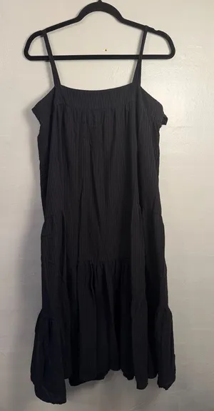Jenni Kayne Black Sleeveless Tiered Midi Dress Size Medium thumbnail 1