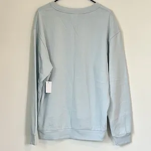 NWT Designs Untitled Sweatshirt Blue Pink Flower Smiley Face - Size XL thumbnail 7