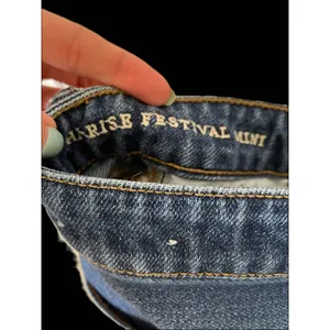 American Eagle High Rise Festival Mini Stripe Denim Skirt Blue Size 0 Short thumbnail 6