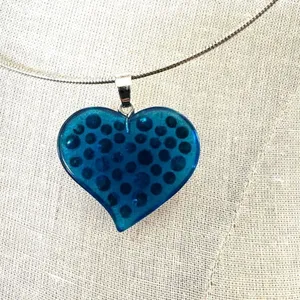 Blue Heart Pendant Choker with Rhinestones 💙 thumbnail 4