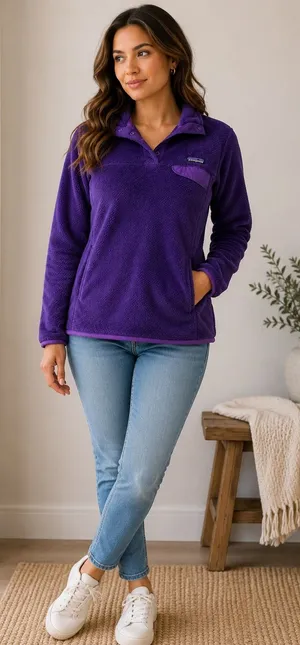 Patagonia Re-Tool Snap-T Fleece Pullover Purple Womens Small 25442 thumbnail 1