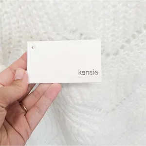 Kensie White Pointelle Knit Chevron Crewneck Sweater Size Large NEW thumbnail 4