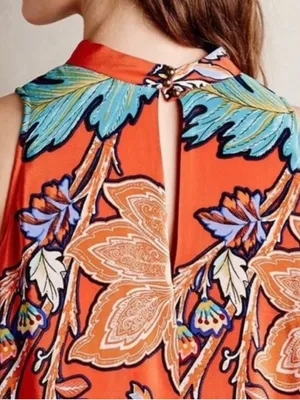 Anthropologie Maeve Larkhill Silk Trapeze Swing Dress S thumbnail 5