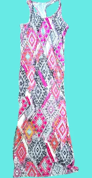 Hippie Chic Colorful Summer Maxi Dress S/M thumbnail 1
