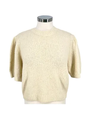 Vero Moda Puff Sleeve Cream Sweater Size Large Light Academia Cottagecore thumbnail 9