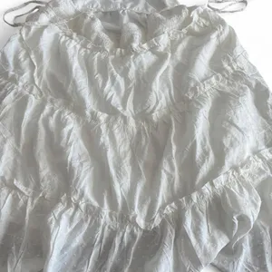 White Swiss Dot Tiered Tie Strap Maxi Dress Cottagecore thumbnail 4