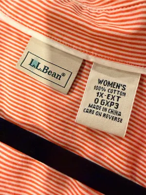 L.L. Bean Size 1X Pink Stripe Ruffle Front Lightweight Cotton Button Down Shirt thumbnail 9