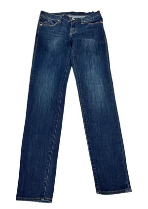 Rock & Republic‎ Womens Skinny Jeans Dark Wash Embroidered Logo Pockets Blue 4 thumbnail 1