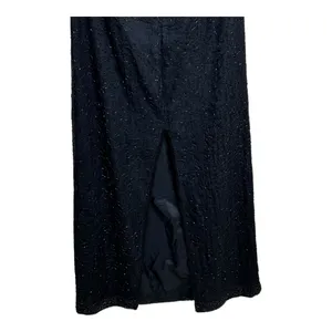 Laurence Kazar New York Beaded Maxi Dress Sleeveless silk Formal Evening Gown XL thumbnail 6