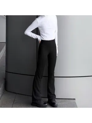 Uniqlo AIRism Soft Ribbed Flare Leggings Black XS thumbnail 3