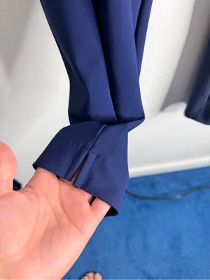 NEW T By Talbots Luxe Comfort Straight Leg Travel Pants Ankle Zipper Navy Medium thumbnail 8
