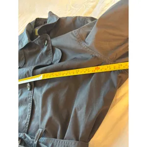Eddie Bauer Womens Black Double Breasted Belted Trench Coat Jacket Size XL thumbnail 4