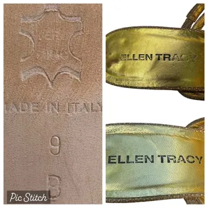 Vintage Heel Sandals Strappy Gold Metallic Ellen Tracy US 9 M 90s Casual Formal thumbnail 16