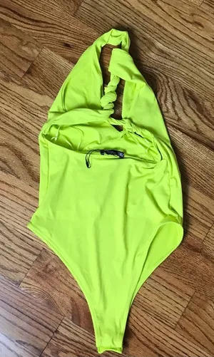 Zara Lime Green Bodysuit NWT thumbnail 1