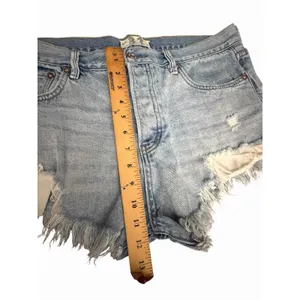 We The Free Shorts Free People 31 Distressed Cutoff Denim High Button Fly CC13-3 thumbnail 5