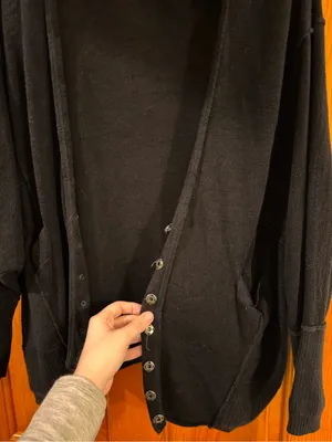 Free People Black Open-Front Women's Cardigan thumbnail 3