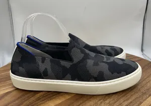 Rothy's The Original Slip On Sneakers Low‎ Top Black Gray Camo Women's 9.5 thumbnail 1