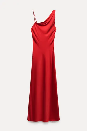 red midi dress satin party wedding coctail shower night out thumbnail 8