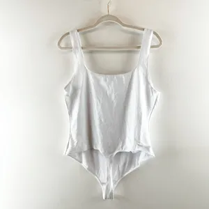 Free People Pippa Notched Wire Tank Top Bodysuit White XL thumbnail 4