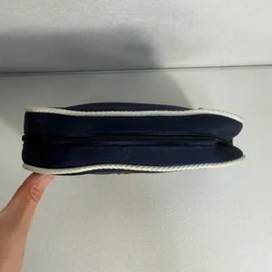 Vintage Christian Dior Parfums Cosmetic Make Up Bag Pouch Canvas Navy‎ Blue thumbnail 4