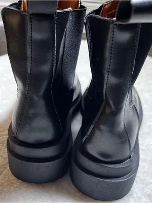 Black Faux Leather Chunky Chelsea Boots Size 40 thumbnail 8