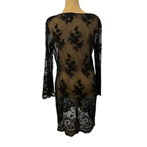 XCVI Sheer Mesh Lace Tunic Top‎ Dress XS Bell Sleeves Dark Romantic Whimsigoth thumbnail 3