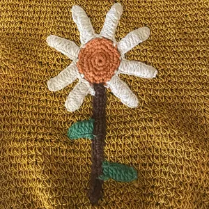 Flower Embroidered Crochet Net Crossbody Bag thumbnail 11