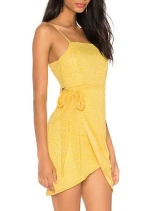 SUPERDOWN Morgan Mini Wrap Dress Size XS Yellow SPRING SUMMER thumbnail 1