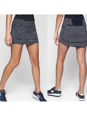 Athleta Striped Stealth Skort Tennis Skirt Shorts Blue White Size Small thumbnail 2